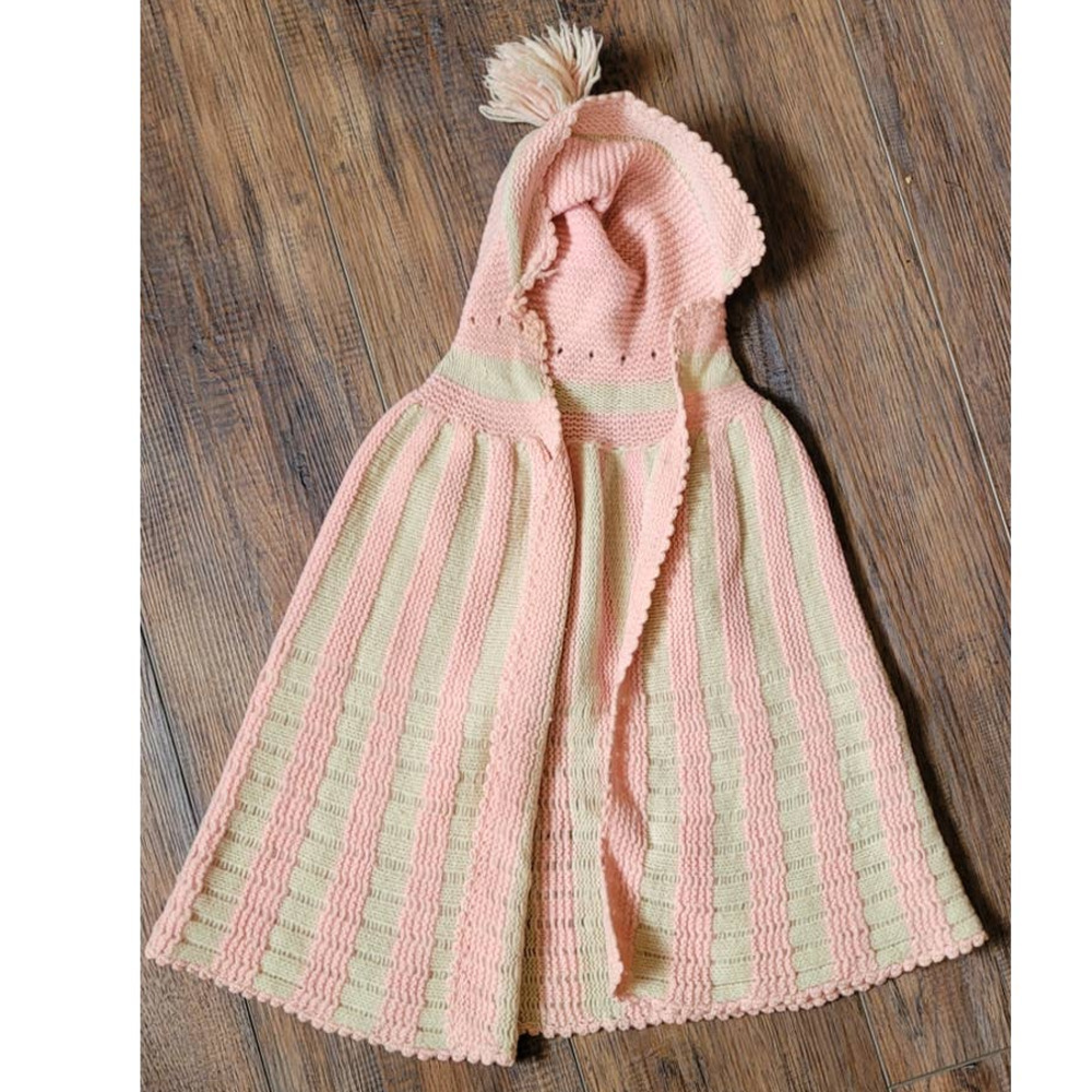 Vintage Hand-Knitt Baby Girl Cape Infant